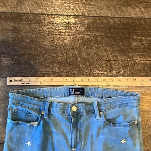 Gap Denim Embroidered Stars Legging Jeans Size 14/32 Tall - Picture 3 of 7